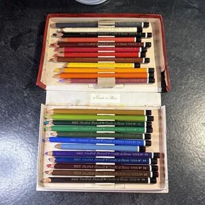 Vintage Conte 24 Pastel Pencils Set Paris France No. 1355/24 Used HTF